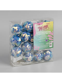 Гирлянда Нить 4.5 м с насадками Цветочные шары, IP20, прозрачная нить, 15 LED, свечение фиолетовое, 220 В - Luazon lighting фото 9