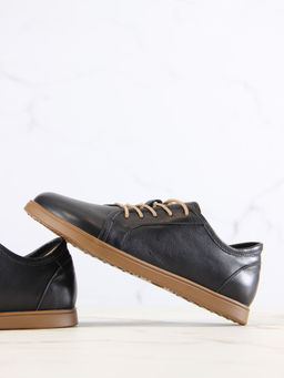 Кеды босоногие кожаные 182.астиbr.Черный стар/Кожа - Edart фото 11