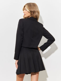 K10763 Костюм двойка: пиджак и юбка ЧЕРНЫЙ