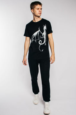 Мужская хлопковая футболка с принтом дракон Lets Go