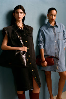 VESTIDO DENIM MANGA SISA WILLY CHAVARRIA X ZARA / Negro фото 3