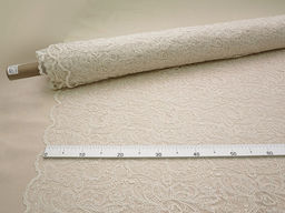 Кружевное полотно Мелодия узоров (фестон с 2х ст.) цв.кремовый, ш.1.3м, хл-80%, нейлон-20% - Купава фото 7