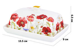 Масленка 13,5*9*6,5 см Маки NEW BONE CHINA - Elan gallery фото 2