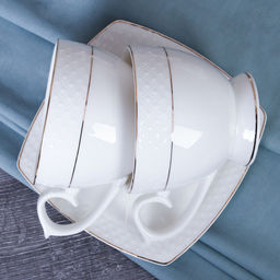 Чайный набор 13 предметов 260 мл 900 мл на ножке / GA2-13G /уп 4/ костяной фарфор - Галеонтрейд фото 14