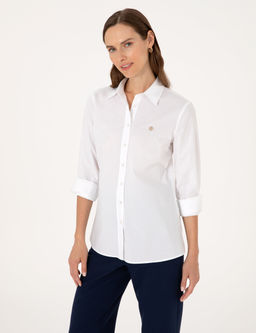 Beyaz Slim Fit Uzun Kollu G_mlek