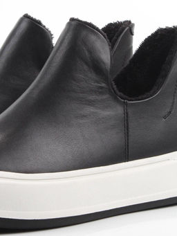 01-XKL24-068R BLACK Ботинки демисезонные женские (натуральная кожа, байка)
