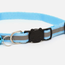 Ошейник кошачий светоотражающий, 19-32 х 1 см, голубой - Пижон фото 2