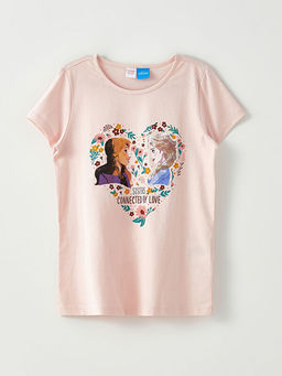 Bisiklet Yaka Frozen Bask?l? K?sa Kollu K?z ?ocuk Pijama Tak?m? - Waikiki фото 2