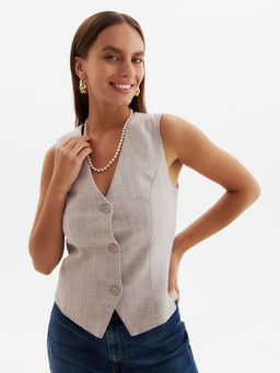 Бусы Жемчуг дуэт бусин, шар №6, белые в золоте, 53 см