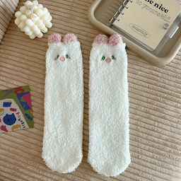 Носки iLikeGift Fluffy ears, white, мужские/женские евро размер 37-41