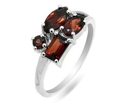 Кольцо из серебра гранат, Модерн