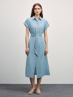 Платье-рубашка из струящейся вискозы / Zarina фото 5