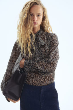 Blusa de gasa con lazada - H&m фото 5