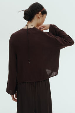 Blusa cruzada en mezcla de lino - H&m фото 7