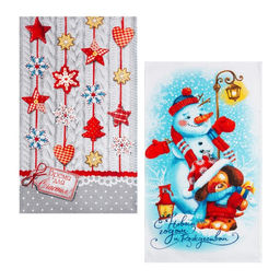 Набор кухонных полотенец Доляна Время для счастья 35х60см-2шт, 100% хлопок  фото 4