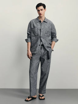 Брюки relax fit со льном / Zarina