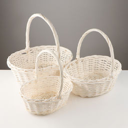 Набор корзин плетёных, 3 шт., 46×36×16/42 см, 41×31×14/35 см, 34×27×12/31 см, ива