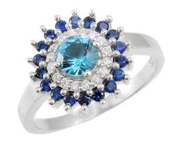 Кольцо из серебра лондон топаз кварц, Бачата