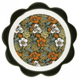 "Садовая фантазия" Тарелка мелкая фарфоровая д190мм, h25мм, волнистый край, с деколью, в коробке (Китай)