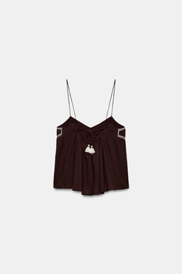 TOP TIRANTES BORDADOS / Marr?n