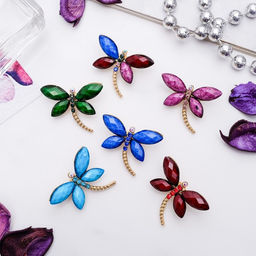 Цена за 12 шт. Брошь «стрекоза», цвет МИКС в золоте