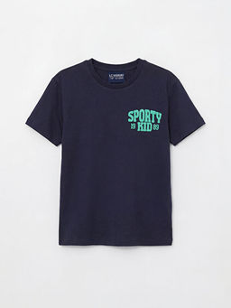 Yaz? Bask?l? Erkek ?ocuk Ti??rt