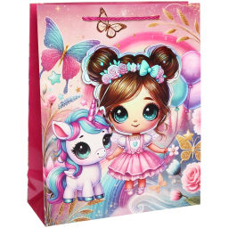 Пакет подарочный "Моя единорожка" 26*32*10 см