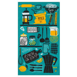 Цена за 5 шт. Полотенце кухонное Счастье есть, 35х60 см - Доляна фото 2