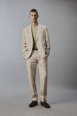 PANTAL?N TRAJE 100% LINO / Beige claro