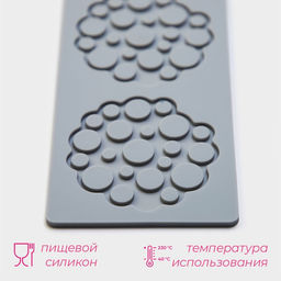 Коврик для айсинга Доляна «Пузыри», силикон, 28×6×0,3 см, цвет серый