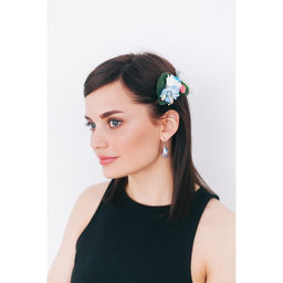 Серьги со стразами Иллюзион эксклюзив капля, цвет радужный в золоте - Queen fair фото 3