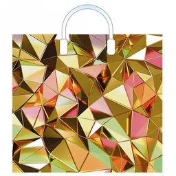 Пакет подарочный ПЭ с пластмассовыми ручками 38х34+3см "Голден", 90 мкм, глянцевый (Россия)