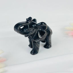 Фигурка Слон из серебристого Обсидиана