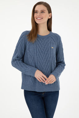 Женский свитер цвета индиго с круглым вырезом Неожиданная скидка в корзине - U.s. polo assn фото 3