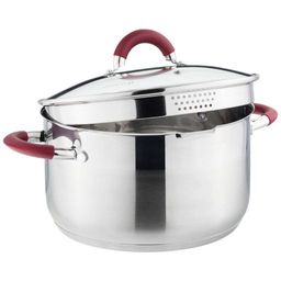 КАСТРЮЛЯ AGNESS PROFI HOME СО СТЕКЛЯННОЙ КРЫШКОЙ, 5,0Л 24X13.5 СМ ЦВЕТ РУЧЕК:БОРДО  фото 4