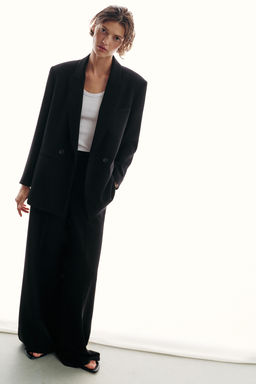 PANTAL?N ANCHO TIRO ALTO / Negro