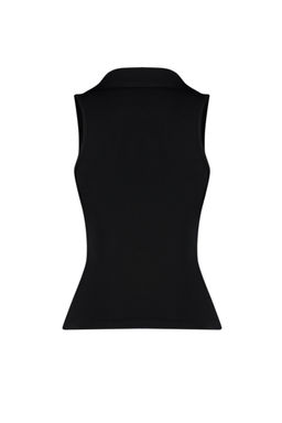 Trendyolmilla Bordo Fitted/Vucuda Oturan Polo Yaka Esnek Orme Bluz TWOSS24BZ00085  фото 30