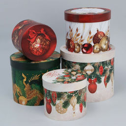 Набор подарочных коробок 5 в 1 Классический Новый год, 13 х 1419.5 х 22 см