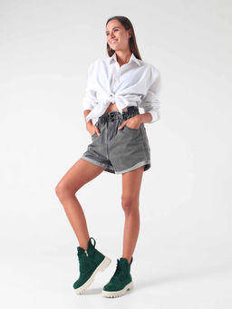 Ботинки 338.1541be. Зеленый замша/Шерсть