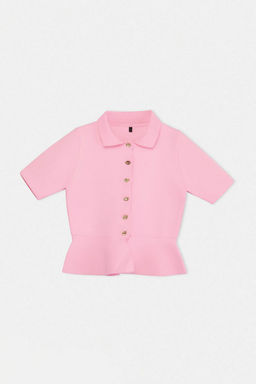 Murdum Peplum/Belden Oturmal? Dugme Detayl? Triko Bluz TWOSS26BZ00158 - Trendyolmilla фото 14
