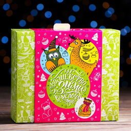 Цена за 5 шт. Подарочная коробка Новогоднее попурри, 18,5 х 16 х 5,8 см