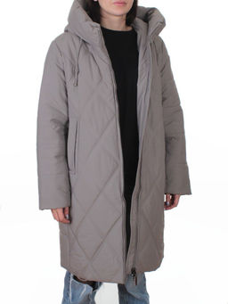 A612 GRAY/BEIGE Куртка зимняя женская (верблюжья шерсть, 120 гр. холлофайбер)