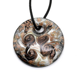 Муранское стекло украшения Круг 49мм цв.черный