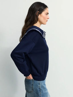 Толстовка из хлопка с отложным воротником / Zarina  фото 4