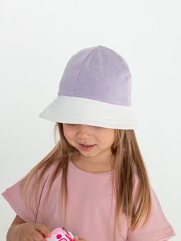 Панамка трикотажная вязаная (Молоко/Лаванда) - Jumbi фото 2