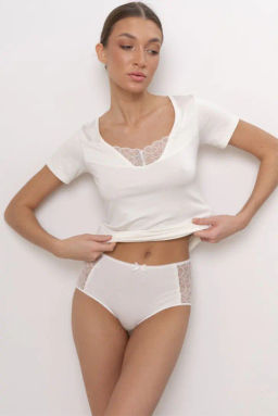ALMANDO MELADO Трусы женские База "MAXI SLIP" Цвет:молочный