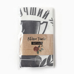 Набор кухонных полотенец Доляна. Лучший муж, 35?60 см-2 шт., 100% хлопок, 160 г/м?