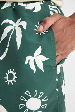 Короткие шорты для плавания стандартного кроя с рисунком - Defacto фото 6