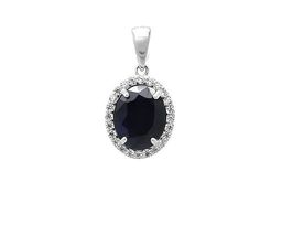 Подвеска из серебра сапфир корунд, SL-RIC69