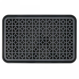 Сушилка-поднос настольная для посуды пластмассовая 43х31х3,5см, с решеткой для сушки, антрацит-серый (Россия)